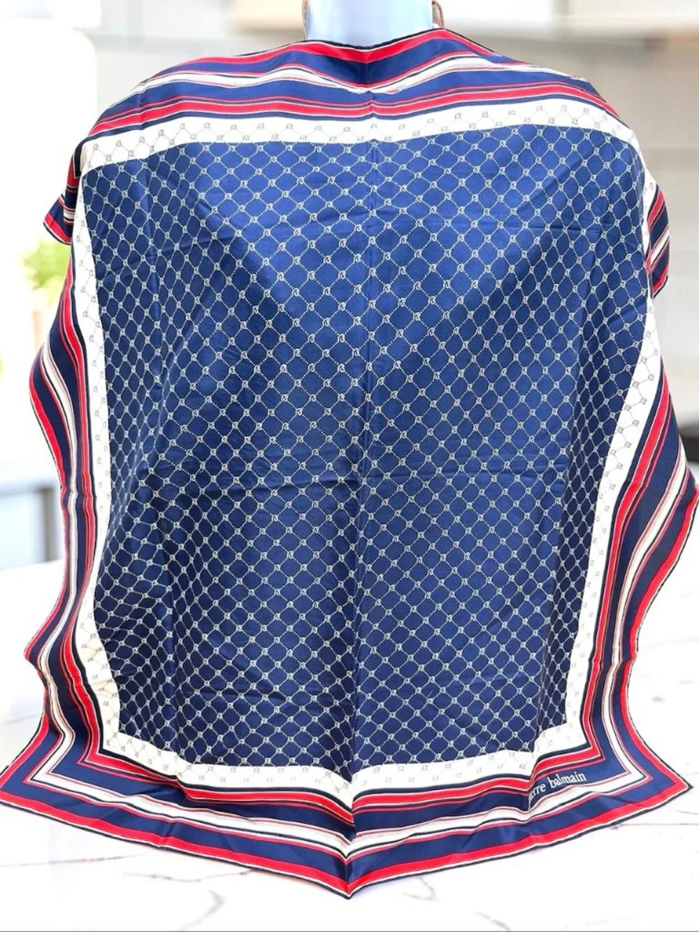 Pierre Balmain  100% silk  Satin  scarf 31